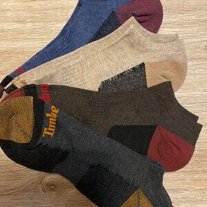 NWT Timberland outdoor leisure no show men's multi-color socks 4 Pairs Size:9-12